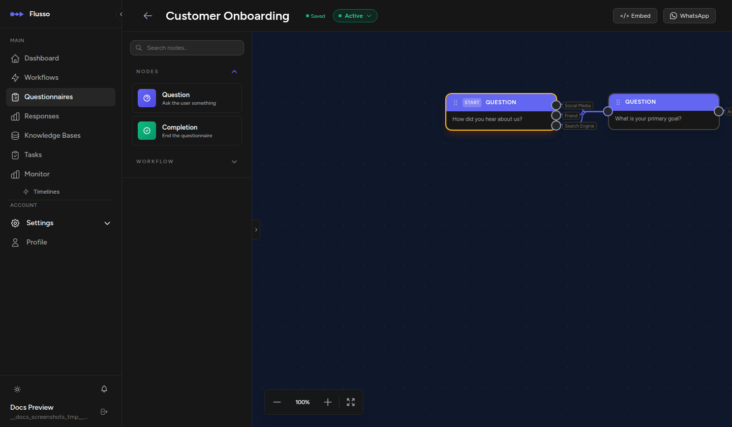 Questionnaire graph editor